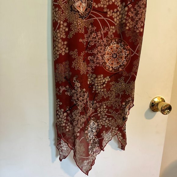 90s Red floral dress - Picture 4 of 5